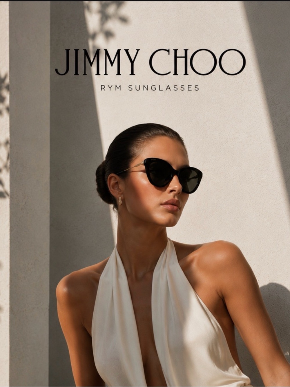 Jimmy Choo Black Cat-Eye Rym Sunglasses AUTHENTIC